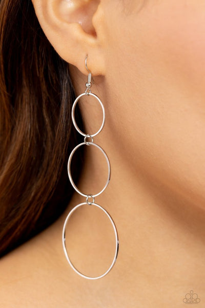 Paparazzi Urban Ozone - Silver Earrings