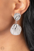 Paparazzi Metro Mermaid - Silver Clip-On Earrings