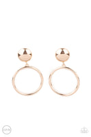 Paparazzi Classic Candescence - Rose Gold Clip-On Earrings