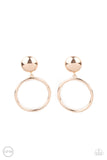 Paparazzi Classic Candescence - Rose Gold Clip-On Earrings