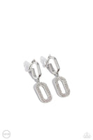 Paparazzi Linked Luxury - White Clip-On Earrings