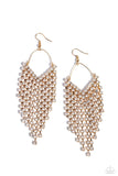 Paparazzi V Fallin’ - Gold Earrings