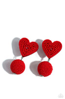 Paparazzi Spherical Sweethearts - Red Post Earrings