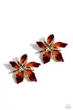 Paparazzi Warped Wallflower - Red Post Earrings