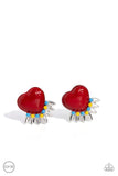 Paparazzi Spring Story - Red Clip-On Earrings