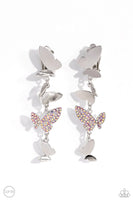 Paparazzi Flying Flashy - Pink Clip-On Earrings