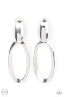 Paparazzi Pull OVAL! - Silver Clip-On Earrings