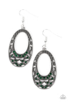 Paparazzi Colorfully Moon Child - Green Earrings