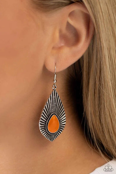 Paparazzi SOUL-ar Flare - Orange Earrings