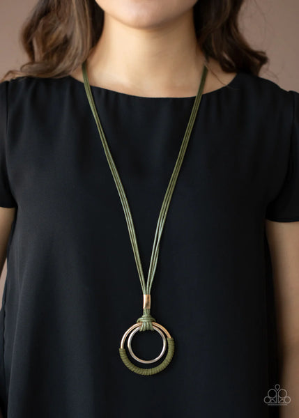 Paparazzi Elliptical Essence - Green Necklace