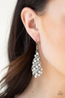 Paparazzi Ballroom Waltz - White Earrings