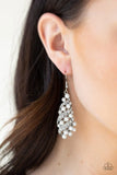 Paparazzi Ballroom Waltz - White Earrings