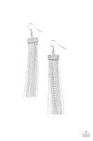 Paparazzi Twinkling Tapestry - White Earrings