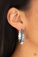 Paparazzi Anasazi Arrow - White Hoop Earrings