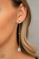 Paparazzi When It REIGNS - White Post Earrings