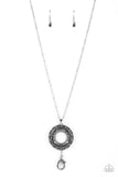 Paparazzi Wintry Wreath - Silver Lanyard Necklace