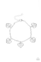 Paparazzi Unbreakable Hearts - White Bracelet