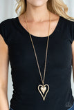 Paparazzi Hardened Hearts - Gold Necklace