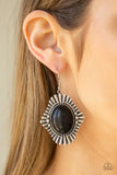 Paparazzi Easy As PIONEER - Black Earrings