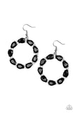 Paparazzi Ring Around The Rhinestones - Black Earrings