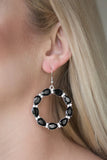 Paparazzi Ring Around The Rhinestones - Black Earrings