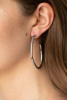 Paparazzi Rough It Up - Black Hoop Earrings