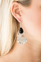 Paparazzi Bodaciously Boho - Black Earrings