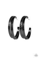 Paparazzi High-Class Shine - Black Hoop Earrings