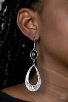 Paparazzi Badlands Baby - Black Earrings