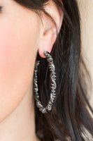 Paparazzi Street Mod - Black Hoop Earrings