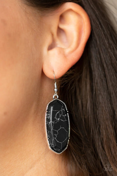 Paparazzi Stone Quest - Black Earrings