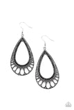 Paparazzi Royal Finesse - Black Earrings