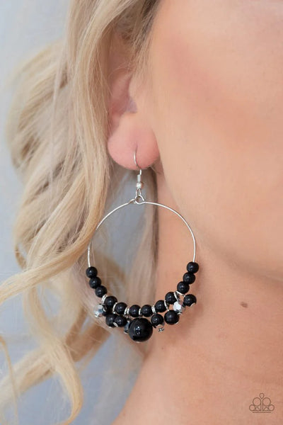 Paparazzi Effortless Effervescence - Black Earrings