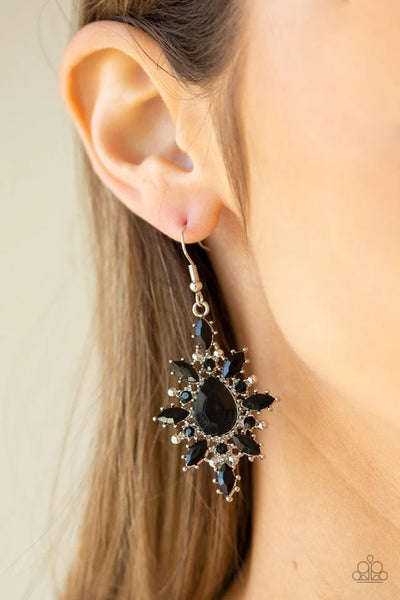 Paparazzi Glamorously Colorful - Black Earrings