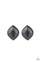 Paparazzi Marble Marvel - Black Post Earrings