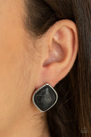 Paparazzi Marble Marvel - Black Post Earrings