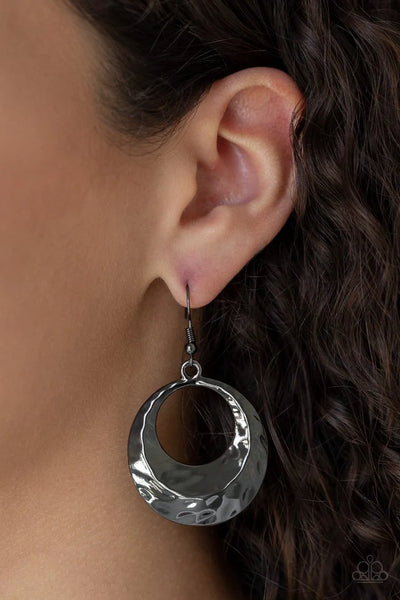 Paparazzi Savory Shimmer - Black Earrings