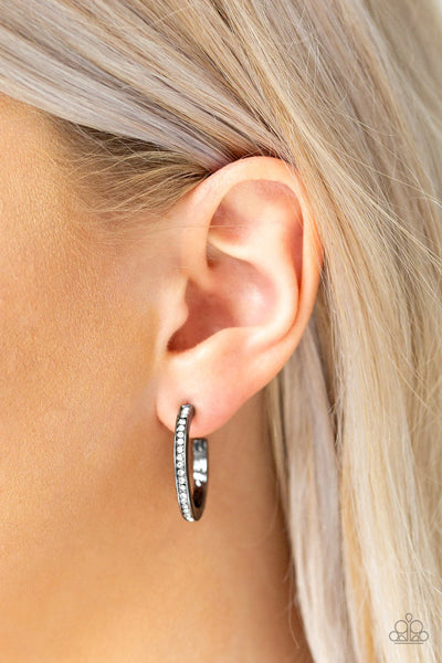 Paparazzi Hoop Haven - Black Hoop Earrings