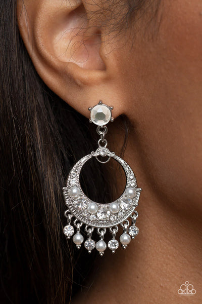 Paparazzi Marrakesh Request - White Post Earrings