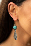 Paparazzi Going-Green Goddess - Blue Earrings