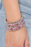 Paparazzi ICE Knowing You - Pink Bracelet