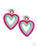 Paparazzi Headfirst Heart - Green Post Earrings