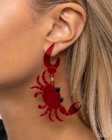 Paparazzi Crab Couture - Red Earrings