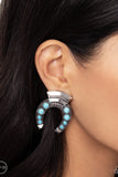 Paparazzi Harmonious Horseshoe - Blue Clip-On Earring