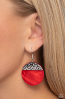 Paparazzi SHELL Out - Red Earrings