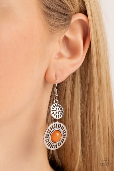 Paparazzi Ocean Orchard - Orange Earrings