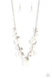 Paparazzi Scratched Shimmer - White Necklace