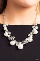 Paparazzi Scratched Shimmer - White Necklace