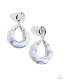 Paparazzi High-Sheen Swirls - Blue Post Earrings