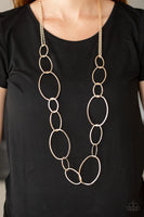 Paparazzi City Circuit - Rose Gold Necklace